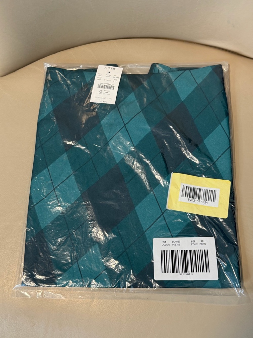 NWT! J. Crew Dark Green Argyle Mini Bias-Cut Slip Skirt. Size XXL. - Picture 5 of 9